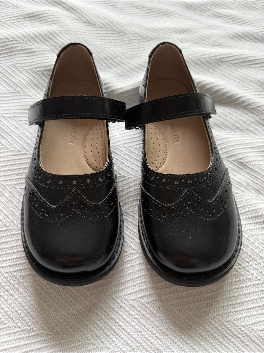 Elephantito Black Mary Jane Dress Shoes with Brogue Detail